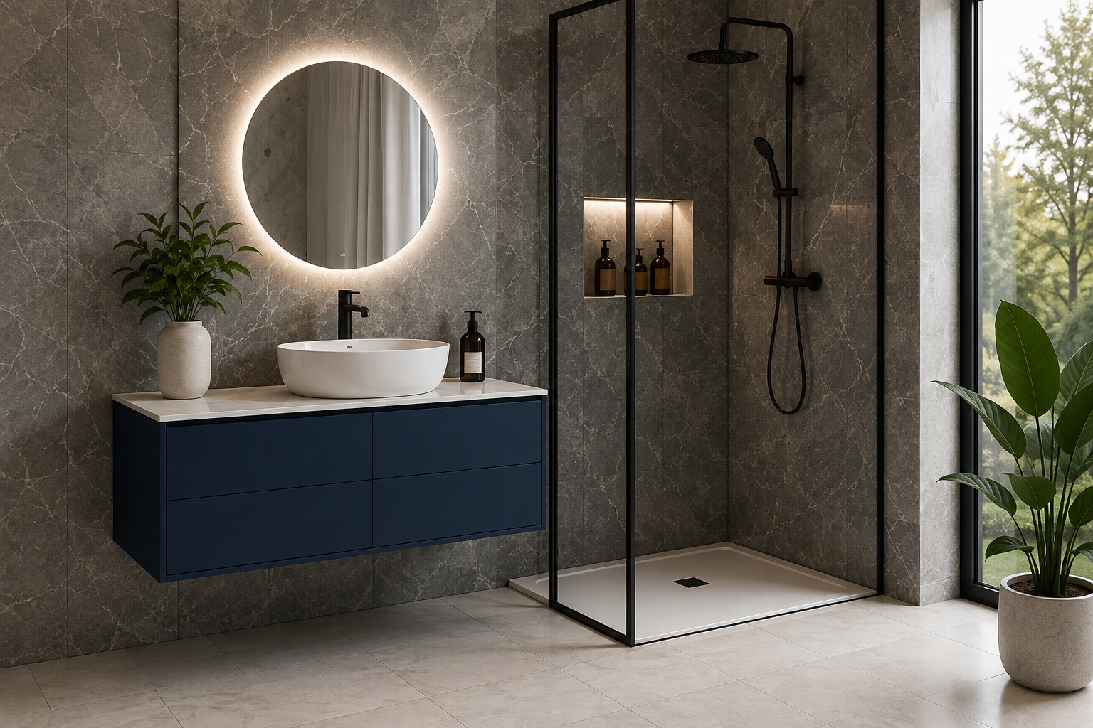 Wet Wall Wonders bathroom